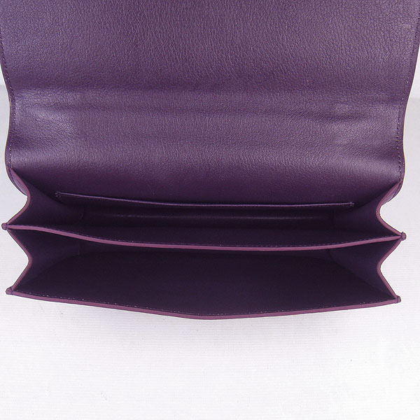 7A Hermes Constance Togo Leather Single Bag Purple Gold Hardware H020
